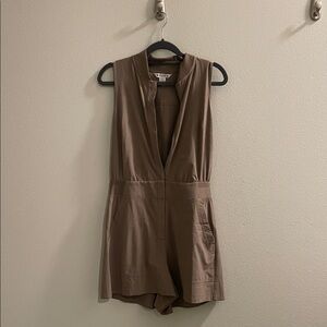 Athleta Taupe Sleeveless Romper with Pockets